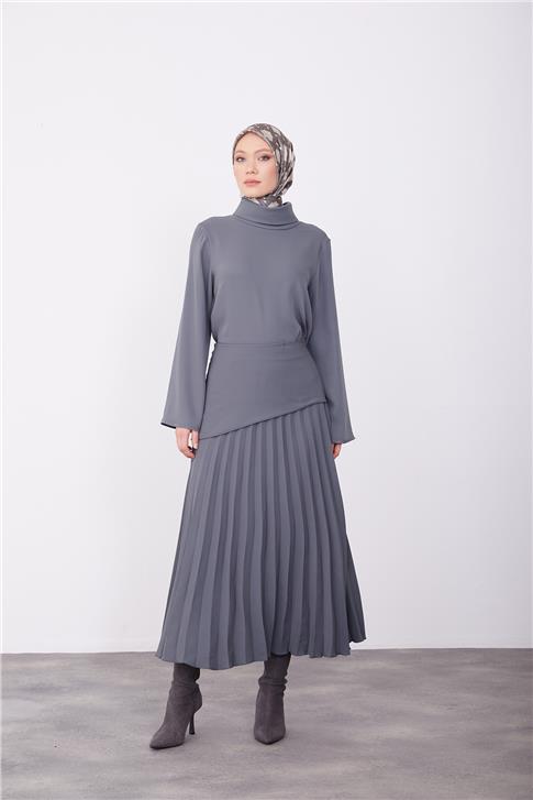 Armine Korsajlı Etek 23K1512 Antrasit