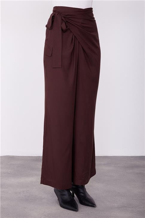 Armine Yandan Bağlama Detaylı Pantolon 23K2425 Bitter