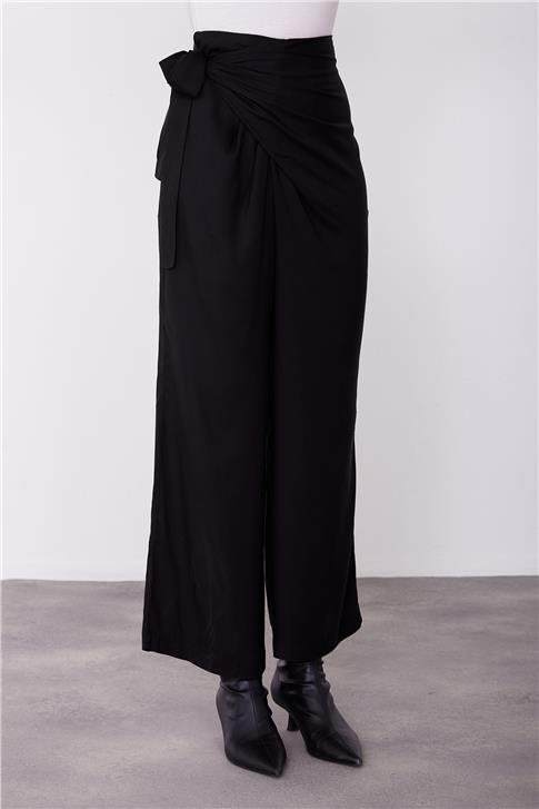 Armine Yandan Bağlama Detaylı Pantolon 23K2425 Siyah
