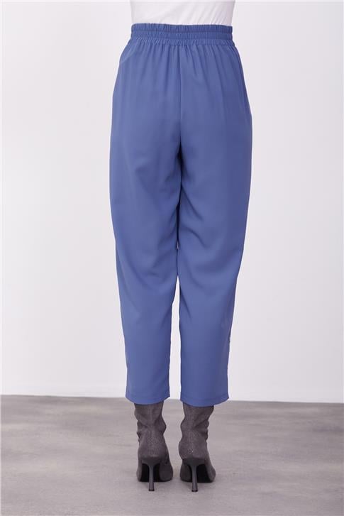 Armine Paçası Nakışlı Pantolon 23K2507 İndigo