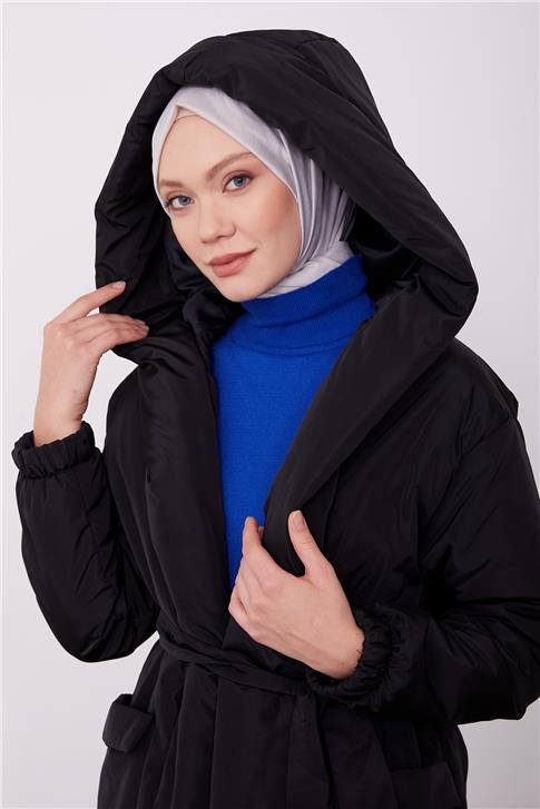 Armine Kapitone Mont 23Kd2507 Siyah