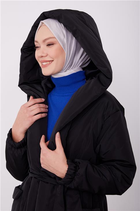 Armine Kapitone Mont 23Kd2507 Siyah