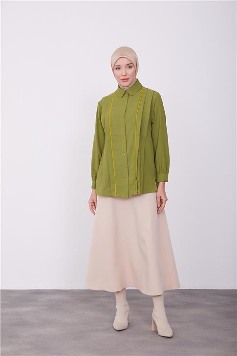 Armine Gömlek 23K3347 Haki