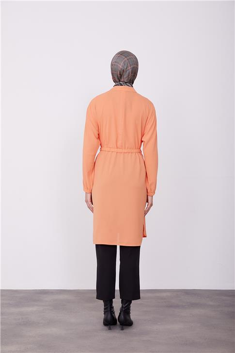 Armine Lastikli Kemerli Tunik 23K4701 Mandarin