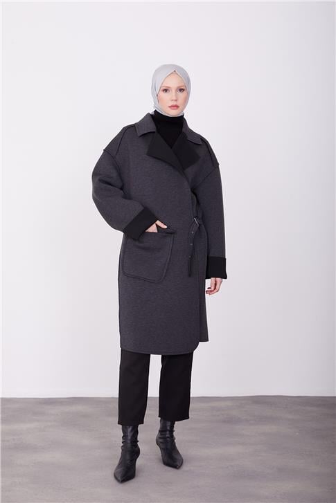 Armine Cebi Aksesuar Detaylı Tokalı Kap 23K7127 Antrasit