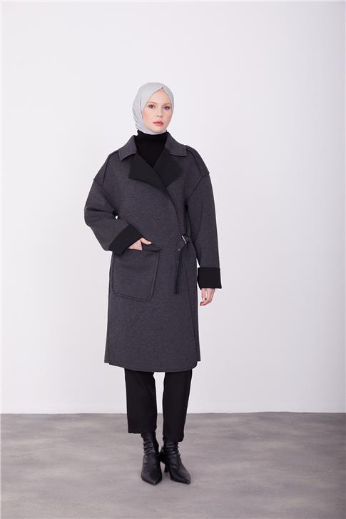 Armine Cebi Aksesuar Detaylı Tokalı Kap 23K7127 Antrasit