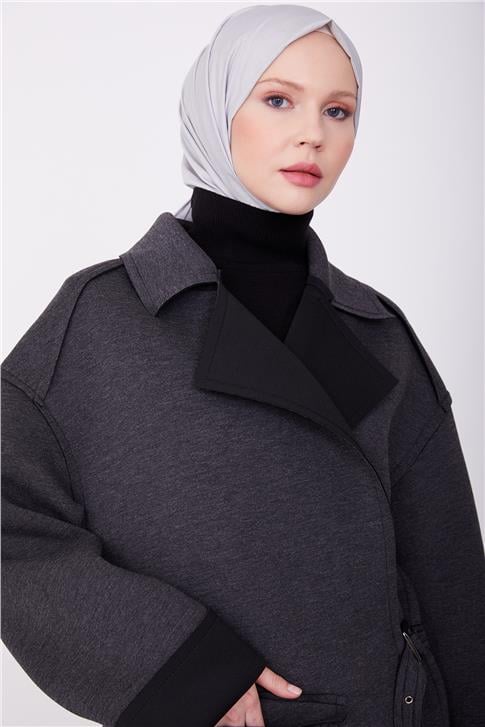 Armine Cebi Aksesuar Detaylı Tokalı Kap 23K7127 Antrasit