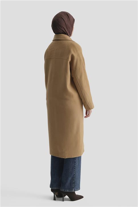 Armine Tek Düğmeli Kaban 23K7202 Camel
