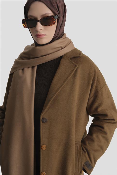 Armine Tek Düğmeli Kaban 23K7202 Taba