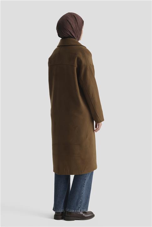 Armine Tek Düğmeli Kaban 23K7202 Taba