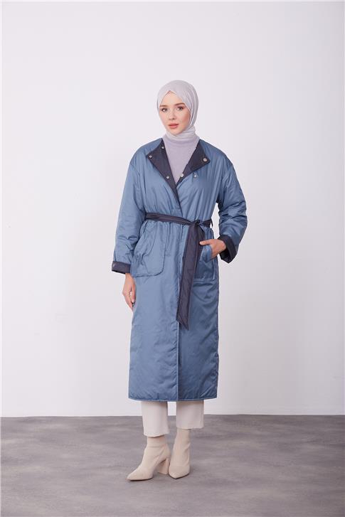 Armine Çift Tarflı Giyilebilen 2 Renkli Kap 23K7207 Lacivert