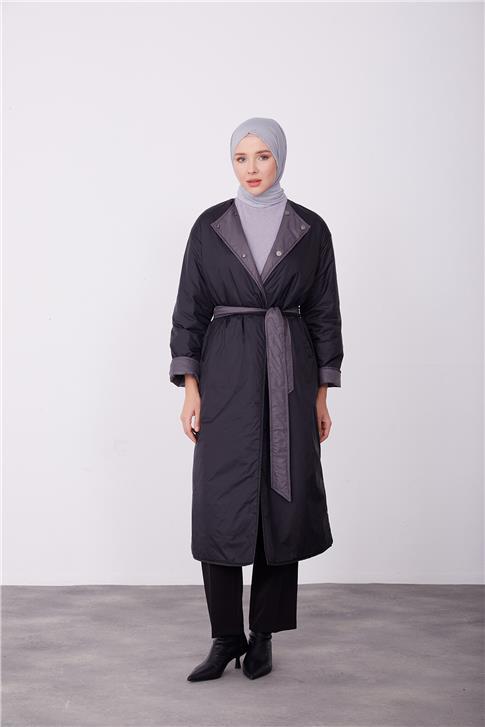 Armine Çift Tarflı Giyilebilen 2 Renkli Kap 23K7207 Siyah