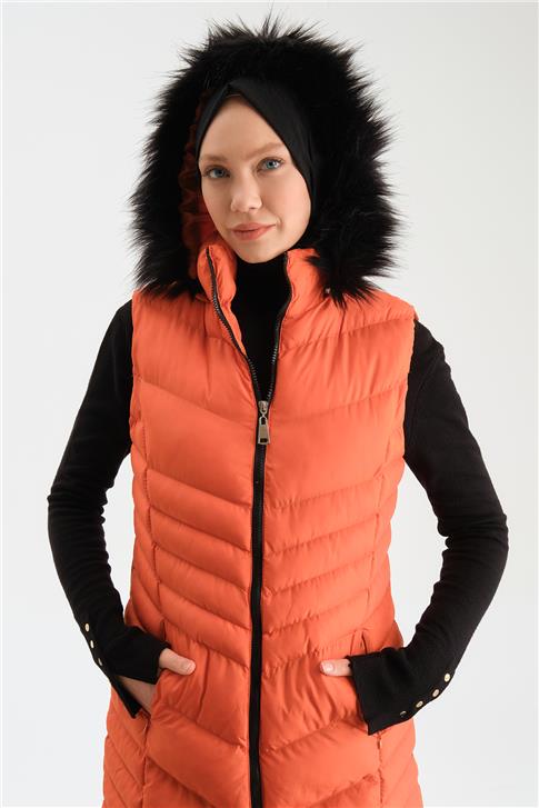 Armine Kapitone Mont 23Kd8305 Oranj