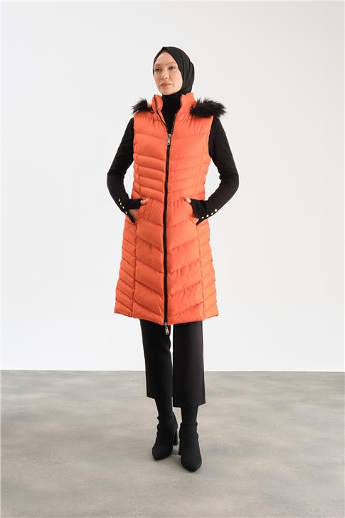 Armine Kapitone Mont 23Kd8305 Oranj