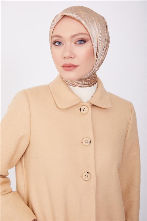 Armine Cep Aksesuarlı Ve Pensli Manto 23K8607 Bej