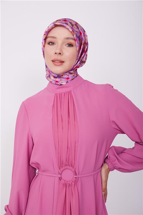 Armine Beli Toka Detaylı Elbise 23K9704 Menekşe