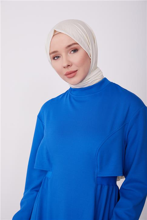 Armine Arkası Lastikli Örme Elbise 23K9705 Morcivert