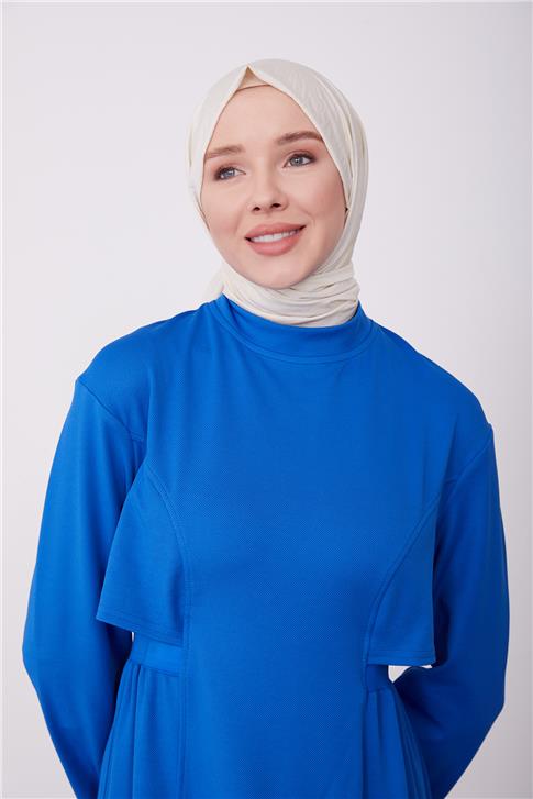 Armine Arkası Lastikli Örme Elbise 23K9705 Morcivert