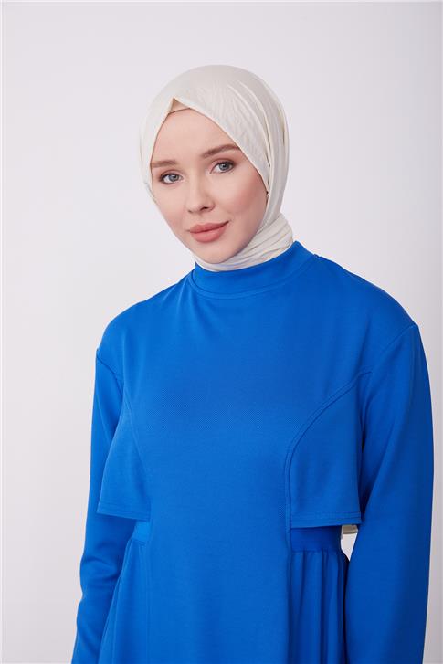 Armine Arkası Lastikli Örme Elbise 23K9705 Morcivert