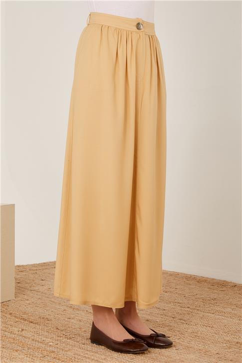 Armine Eteği Kesikli Ve Püsküllü Gabardin Etek 23Y1412 Bej