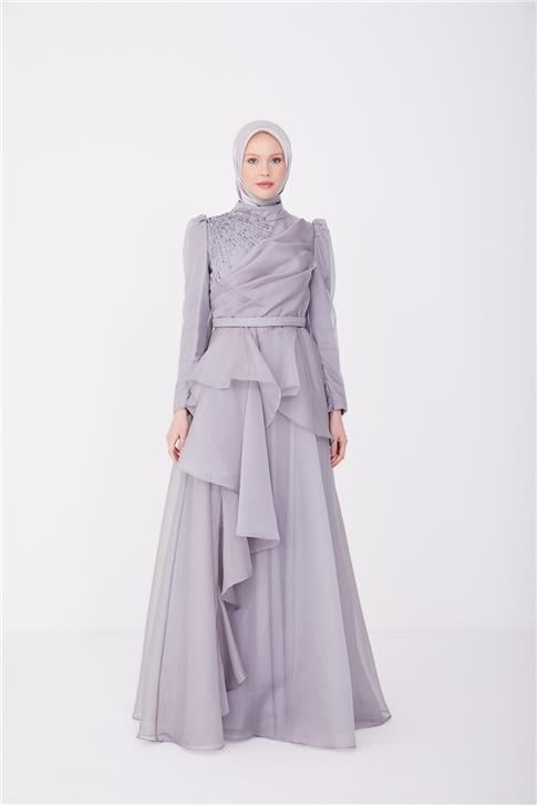 Armine Abiye Elbise 23Yd1902 Gri