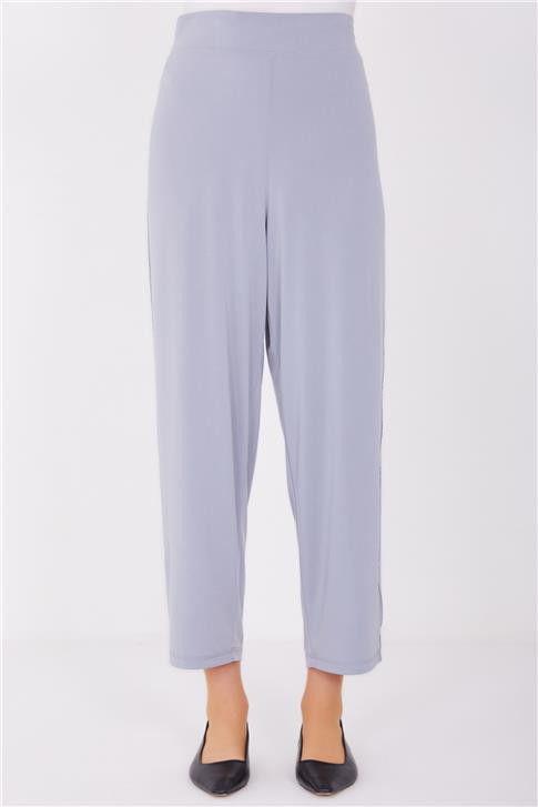 Armine Zincir Şeritli Örme Pantolon 23Y2406 Gri