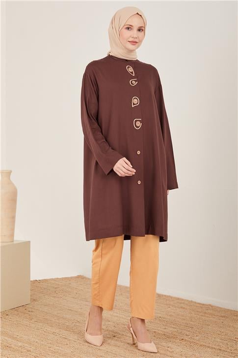 Armine Arkası Lastikli Pamuk Pantolon 23Y2409 Camel