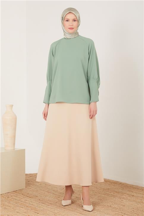 Armine Kolu Büzgü Detaylı Bluz 23Y3230 Yeşim