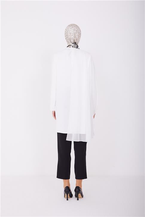 Armine Kolunda Bilezik Ve Şifon Detayı Olan Bluz 23Y3301 Ekru