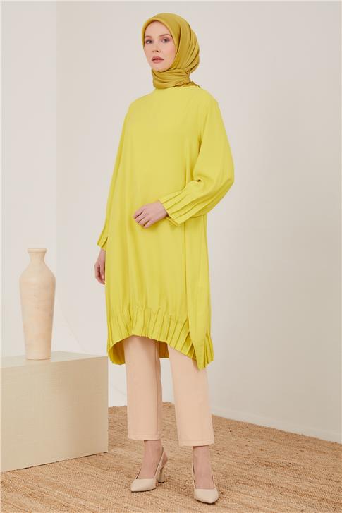 Armine Nervürlü Tunik 23Y4404 Limon Yeşili
