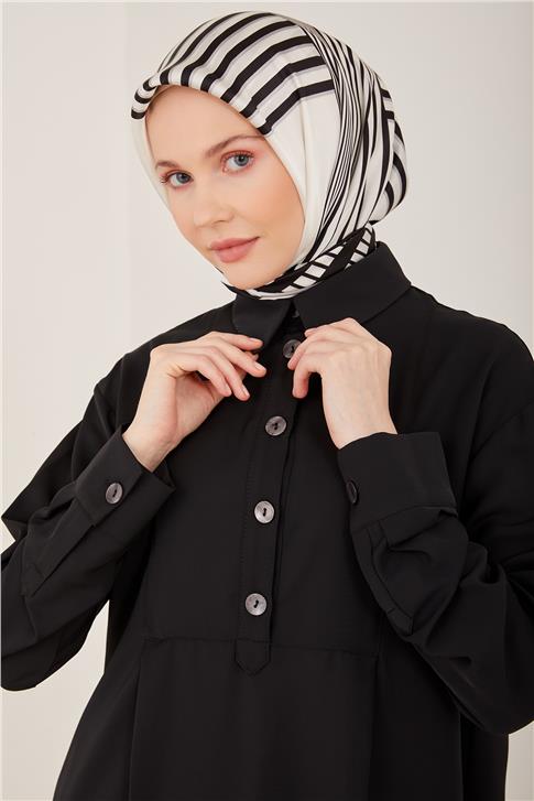 Armine Önü Kırmalı Araboy Tunik 23Y Siyah