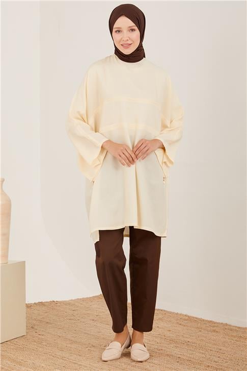 Armine Kimono Kollu Naturel Tunik 23Y4435 Aytaşı