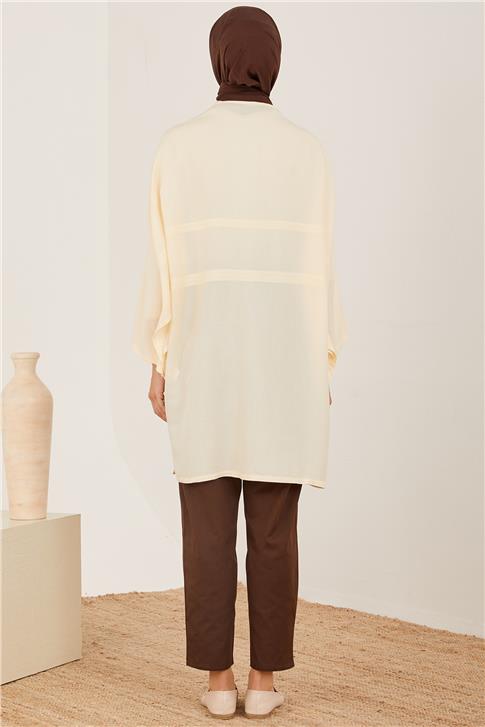 Armine Kimono Kollu Naturel Tunik 23Y4435 Aytaşı