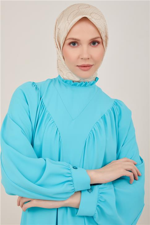 Armine Önü Büzgülü Ve Robalı Tunik 23Y4451 Aqua