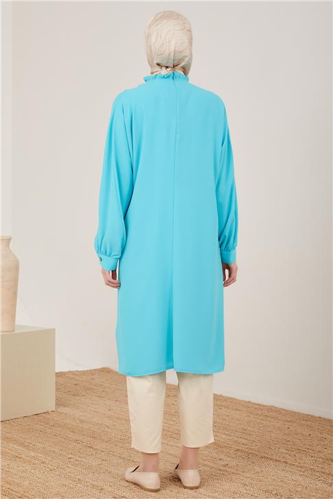 Armine Önü Büzgülü Ve Robalı Tunik 23Y4451 Aqua