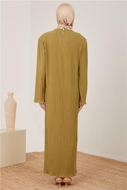 Armine Elbise 23Yd7401 yağ yeşili