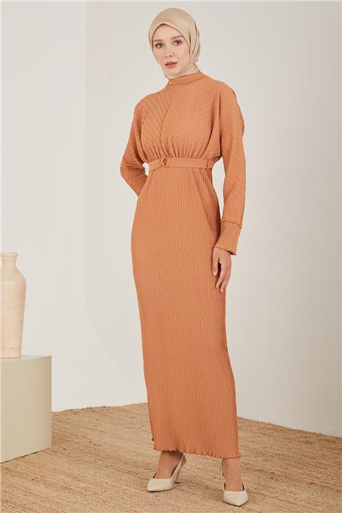 Armine Verev Piliseli Elbise 23Y9626 Kahverengi