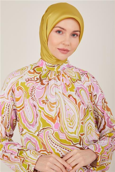 Armine Sim Detaylı Viskon Elbise 23Y9638 Pembe