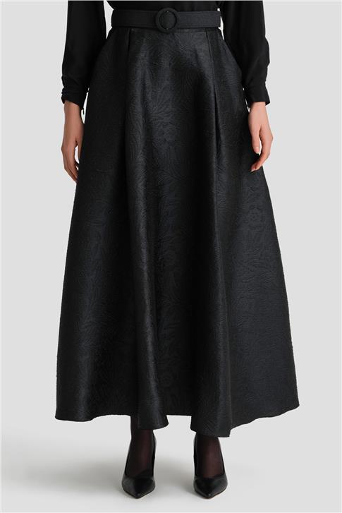 Armine Jakarlı Kabarık Etek 24K1700 Siyah