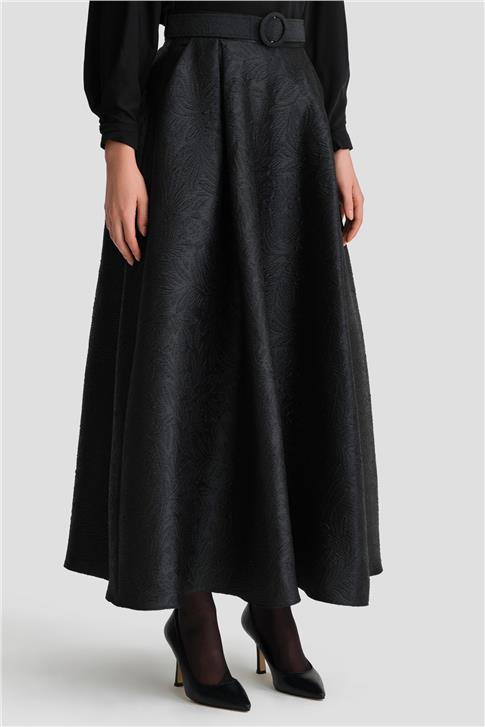 Armine Jakarlı Kabarık Etek 24K1700 Siyah