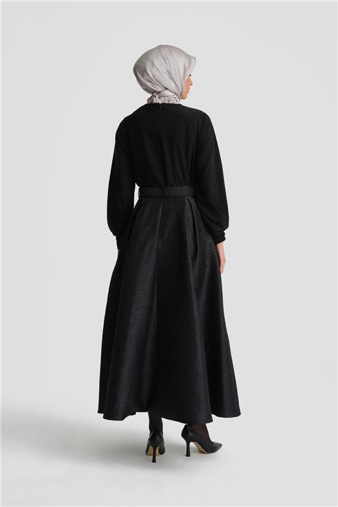 Armine Jakarlı Kabarık Etek 24K1700 Siyah