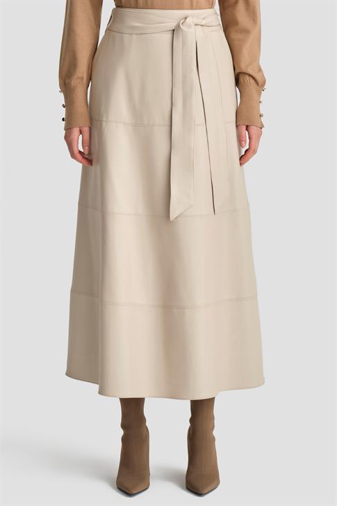 Armine Bağlamalı Deri Etek 25K1706 Bej