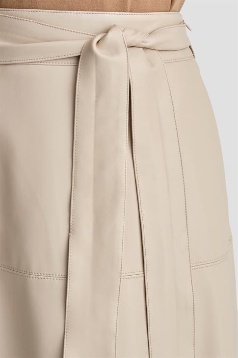Armine Bağlamalı Deri Etek 25K1706 Bej