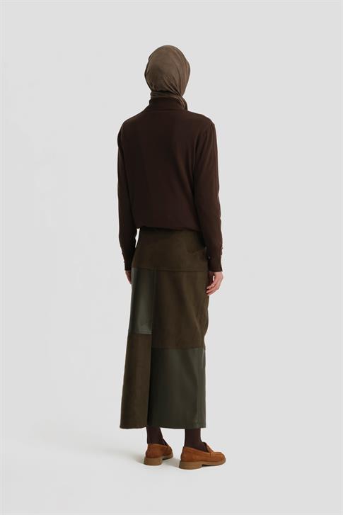 Armine Ters Yüz Kalem Etek 25K1710 Haki