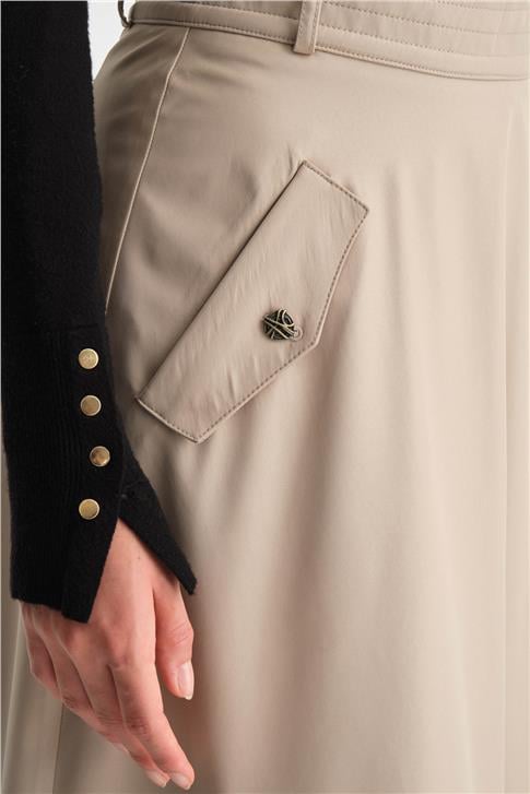 Armine Kalın Dikişli Kloş Etek 25K1712 Taş