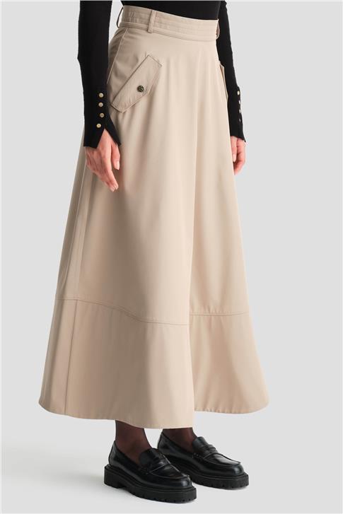 Armine Kalın Dikişli Kloş Etek 25K1712 Taş