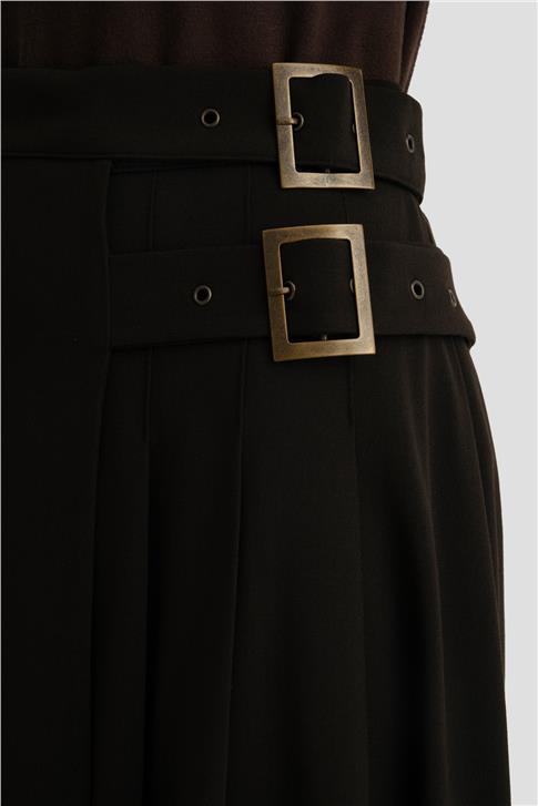 Armine Plile Anvelop Etek 24K1715 Kahverengi