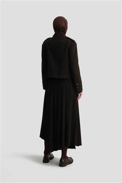 Armine Plile Anvelop Etek 24K1715 Kahverengi