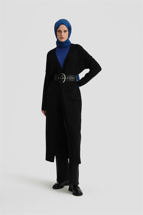 Armine Basic Uzun Hırka 25KD2003 Siyah