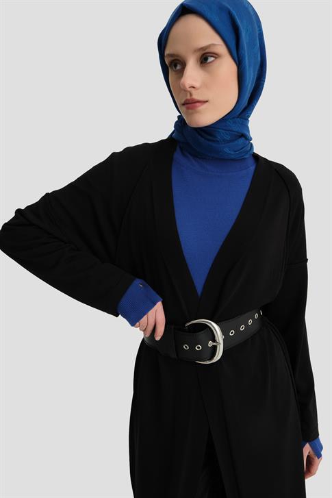 Armine Basic Uzun Hırka 25KD2003 Siyah